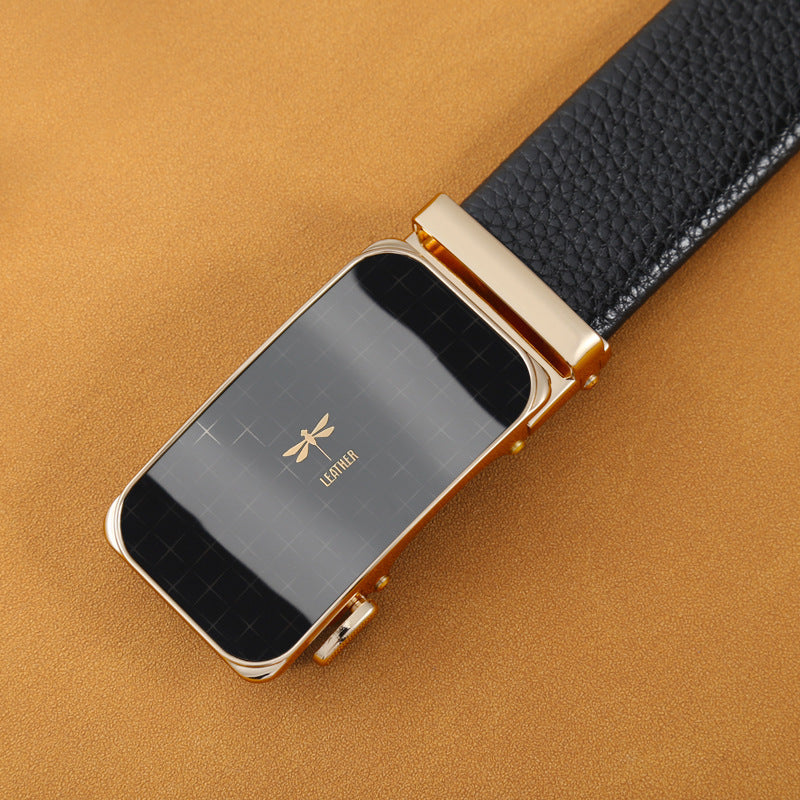 Mens Casual Business Belt Made Of Split Leather