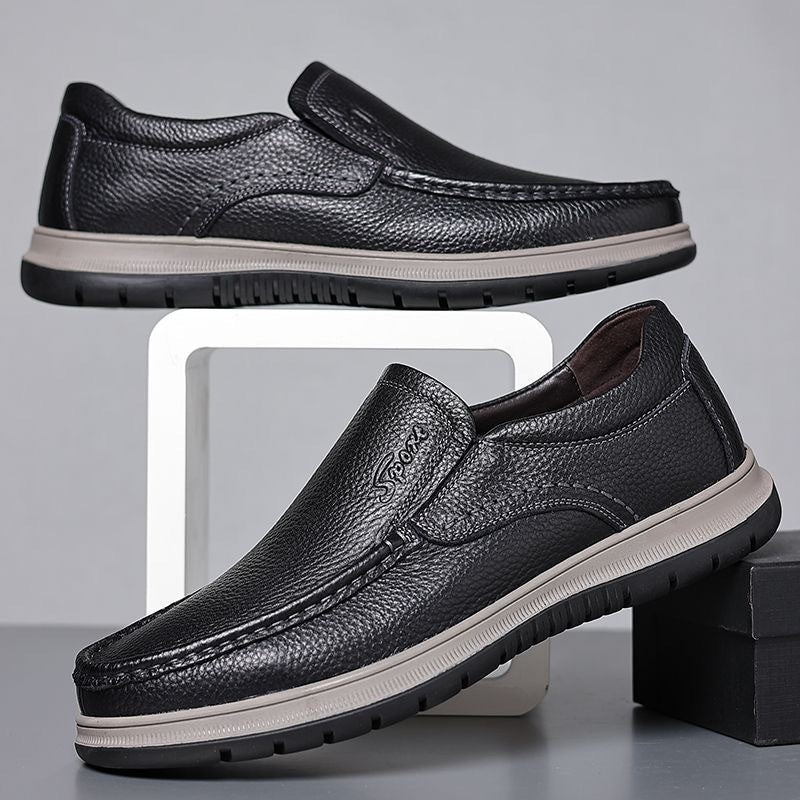 Men's Casual Waterproof Lightweight Leather Shoes