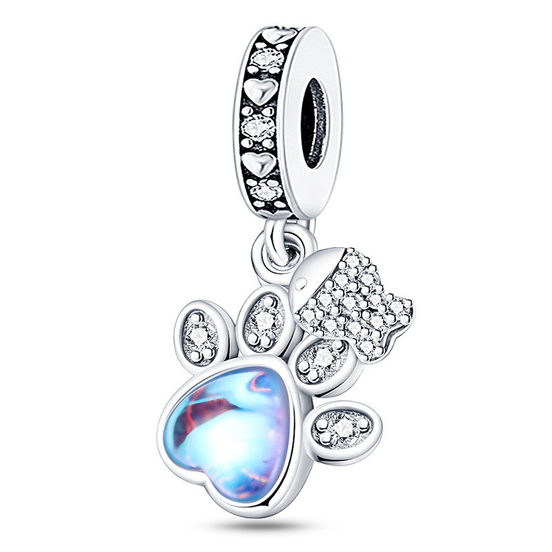 DIY Bracelet With A Cute Paw-print Pendant And Beads