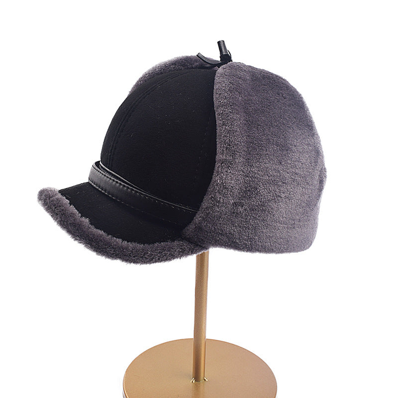 Mens And Womens Winter Sheepskin Wool Hat For Seniors And Middle-aged Adults
