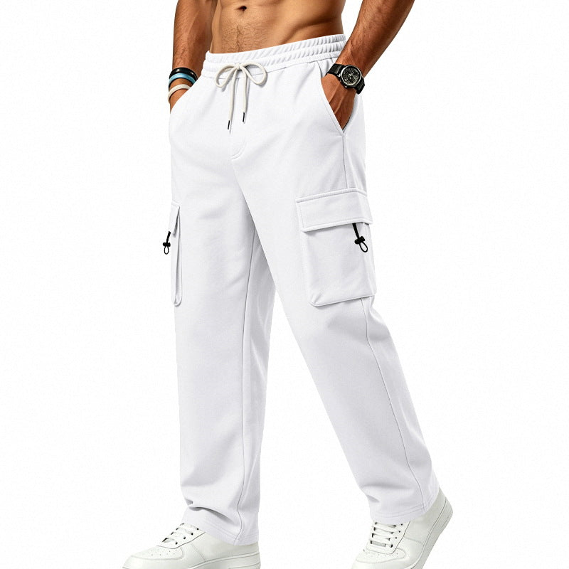 Mens Sporty-casual Multi-pocket Utility Trousers