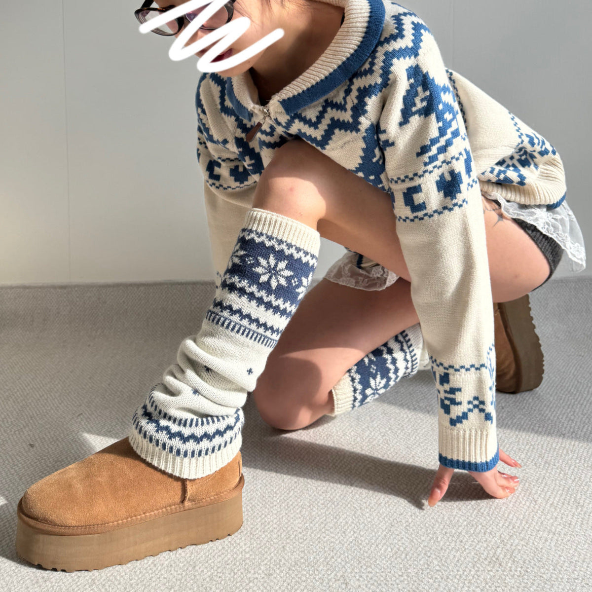 Knitted Thermal Leg Warmers Slouch Socks And Zodiac-year Socks