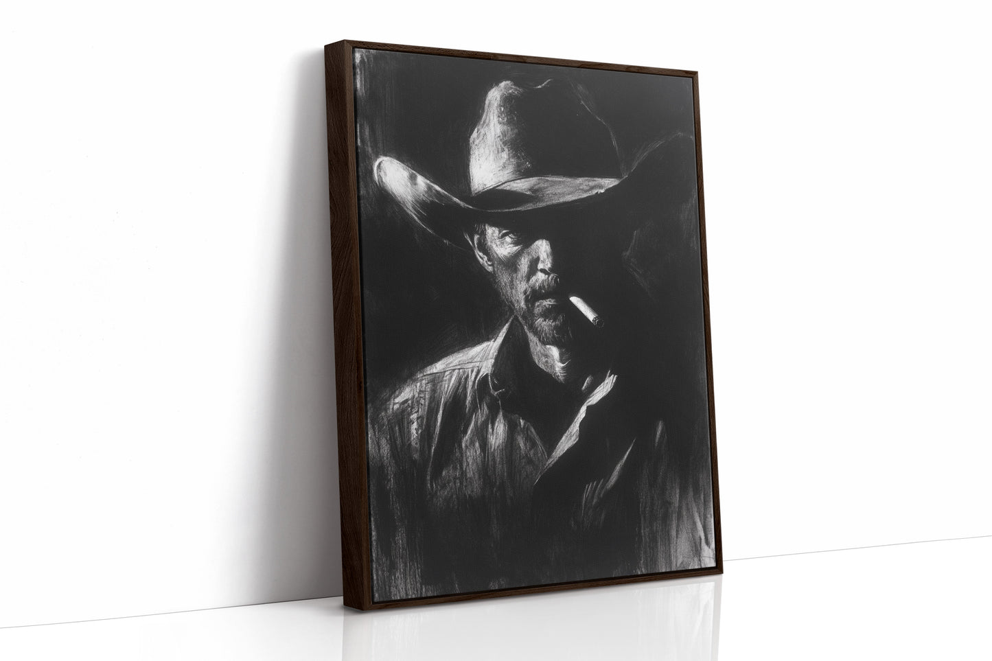 Cowboy de minuit dans l'ombre du fusain