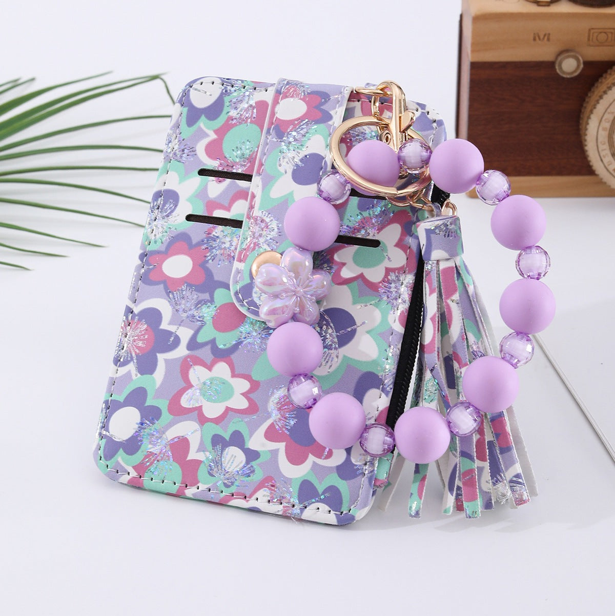 Multi-card Slot Zippered Coin Purse With A Tassel Charm