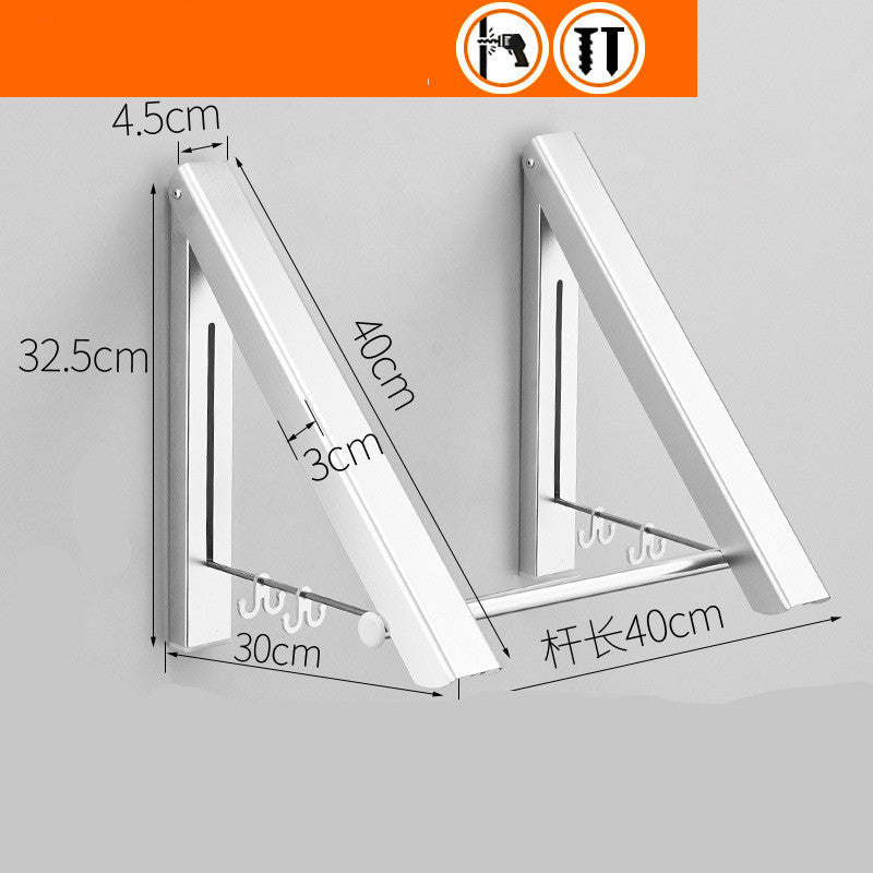 Punch-free Space Aluminum Foldable Wall Hanger