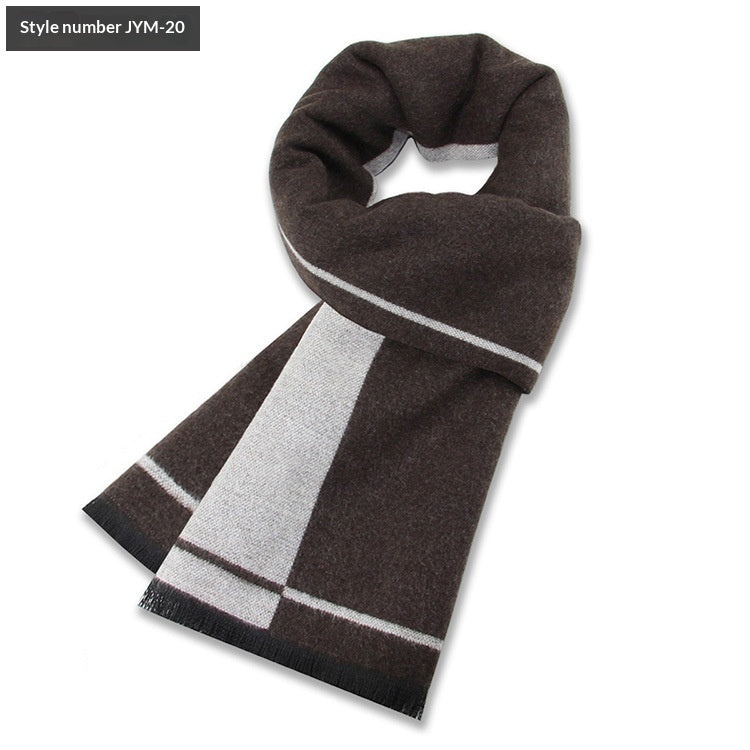 Mens Wool-Blend Plaid Scarf Winter Warmth & Extra Thickness
