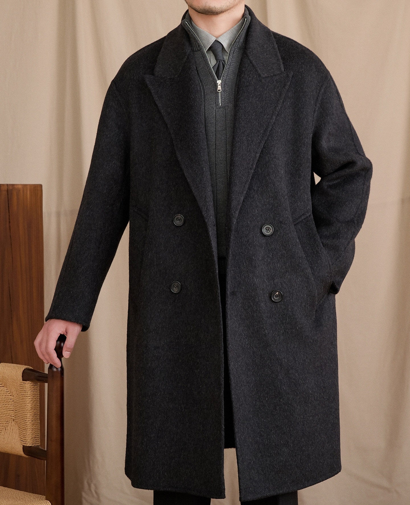Wool Casual Loose Mid-Length Coat