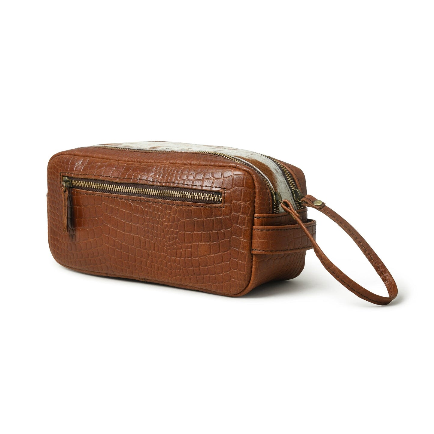 Trousse de Toilette en Cuir Croco Hairon