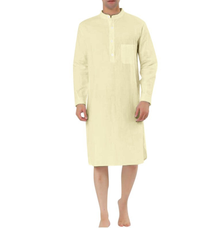 Fashion Simple Pocket Men's Shirt Robe