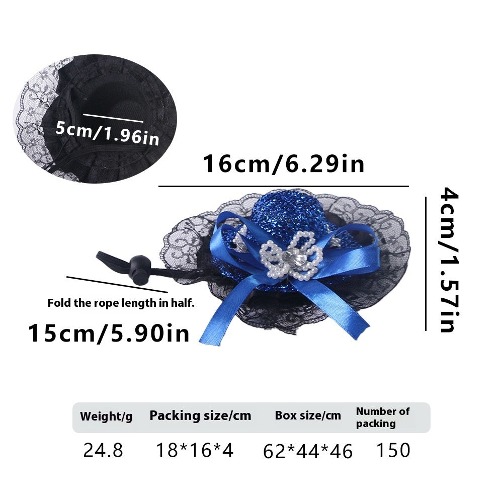 Pet Lace Hat Cat Photo Dress Up Hair Accessories
