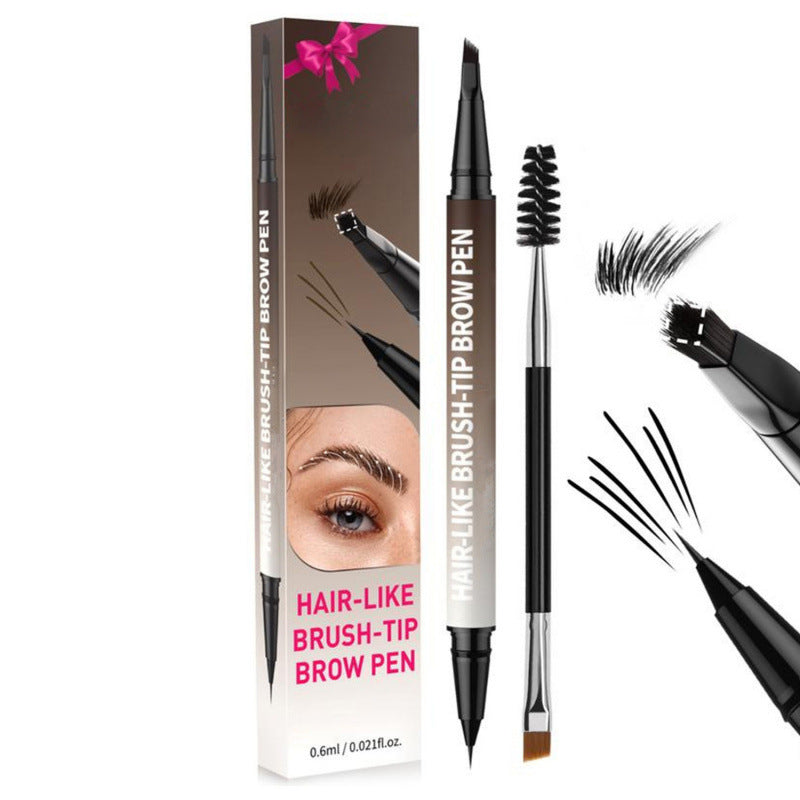 Waterproof And Sweat-proof Not Smudge Double-headed Eyebrow Pencil