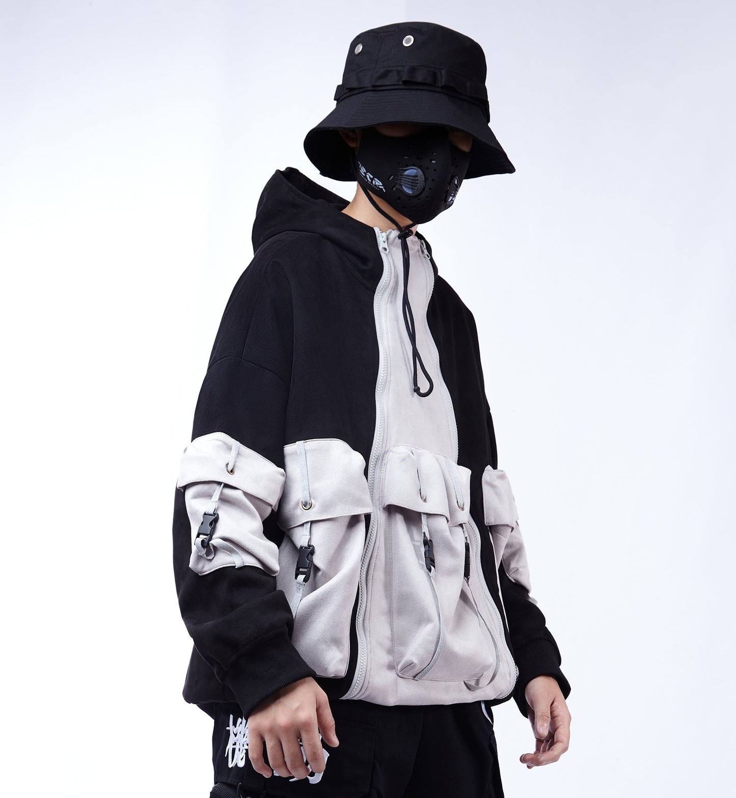YEH1 Sweat à capuche fonctionnel patchwork