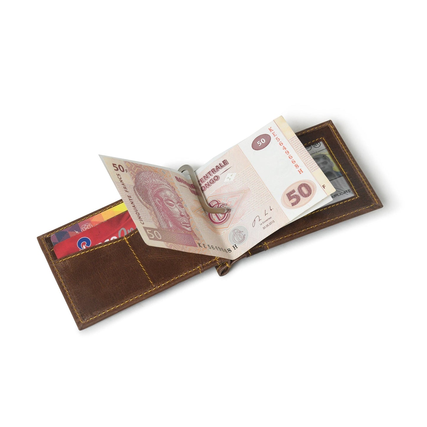 Finley Money Clip- Nussbraun