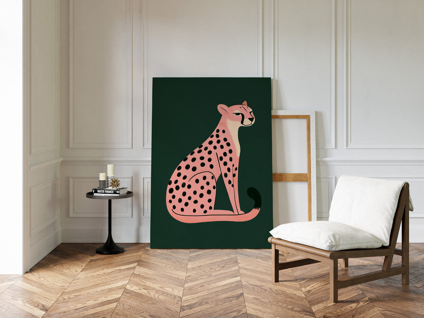 Sassy Coral Cheetah Illustration