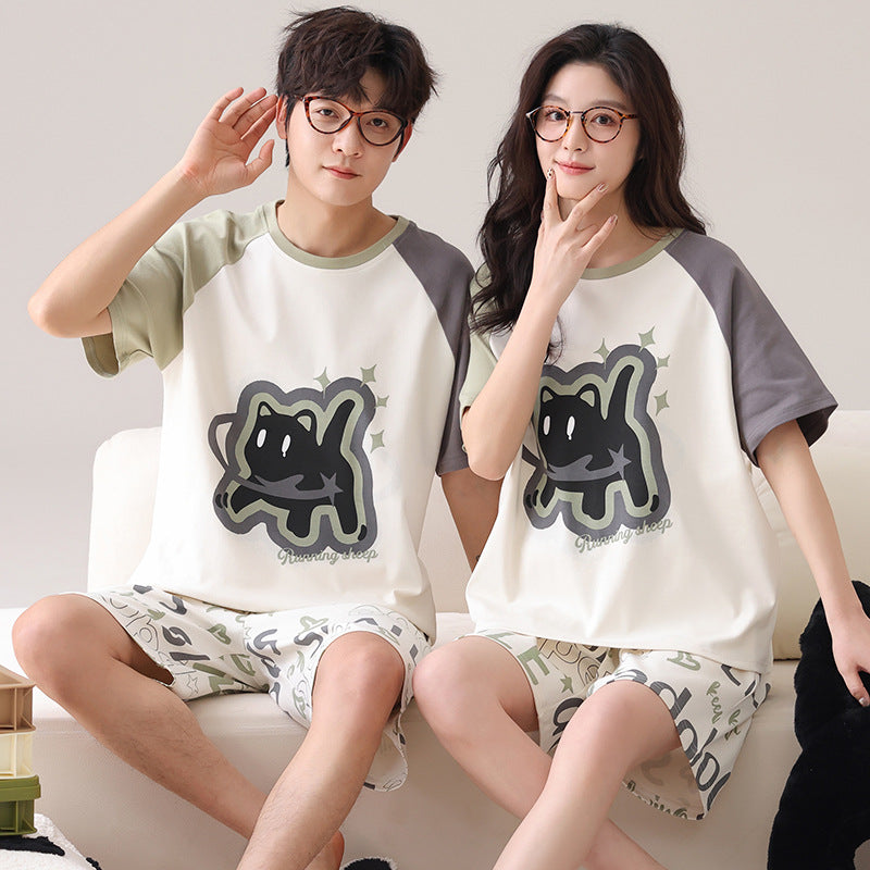 Outdoor Wear Loose Short-sleeved Shorts Couple Pajamas