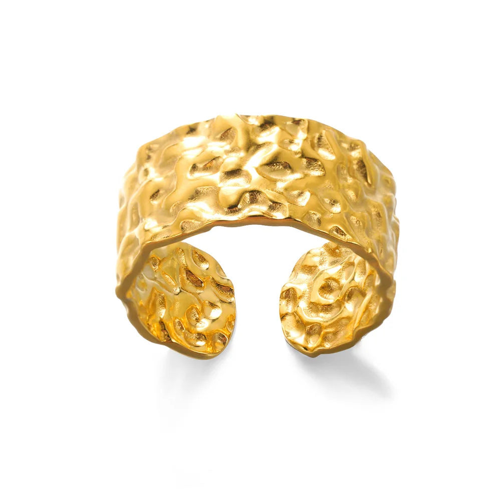 Geometric Line-cut Hollow Mens And Womens Ring