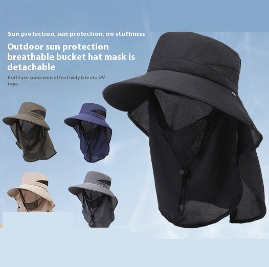 Hat Men's Sun-shade Fisherman Hat Big Brim Sun-proof Fishing Hat
