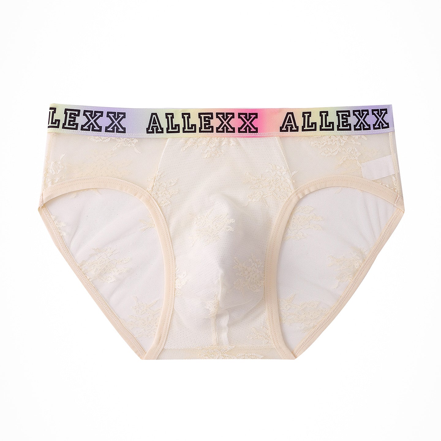 Color-Block Vibrant-Alphabet Mens Ultra-Thin Underwear