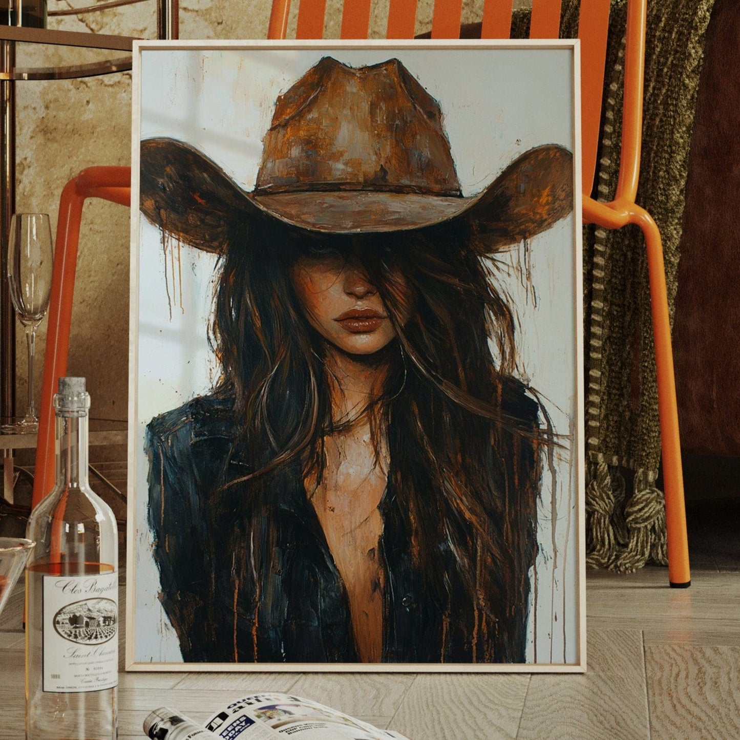 Whiskey Dust – Kühner Western-Cowgirl-Druck