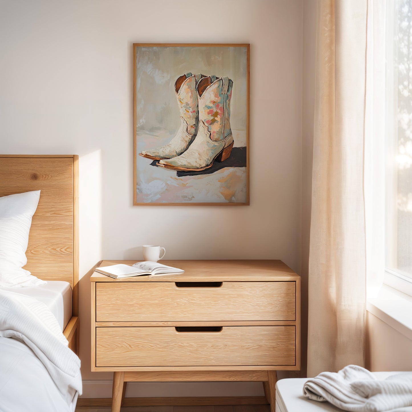 Bemalte Sohlen: Florale Cowboystiefel