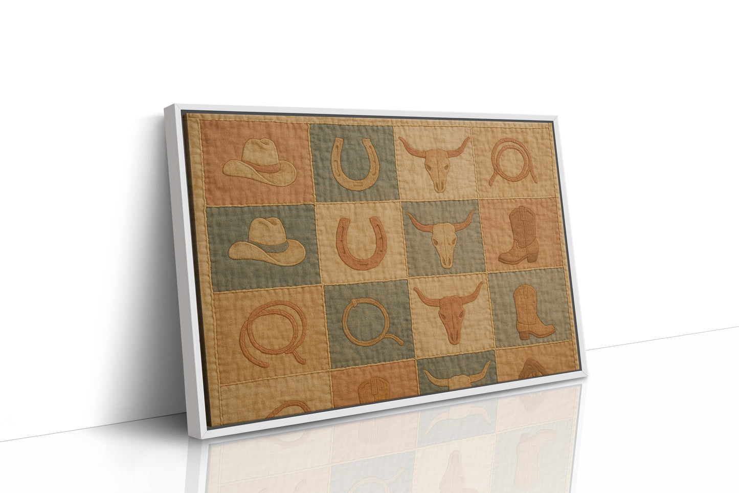 Western Icons Patchwork Quilt Print