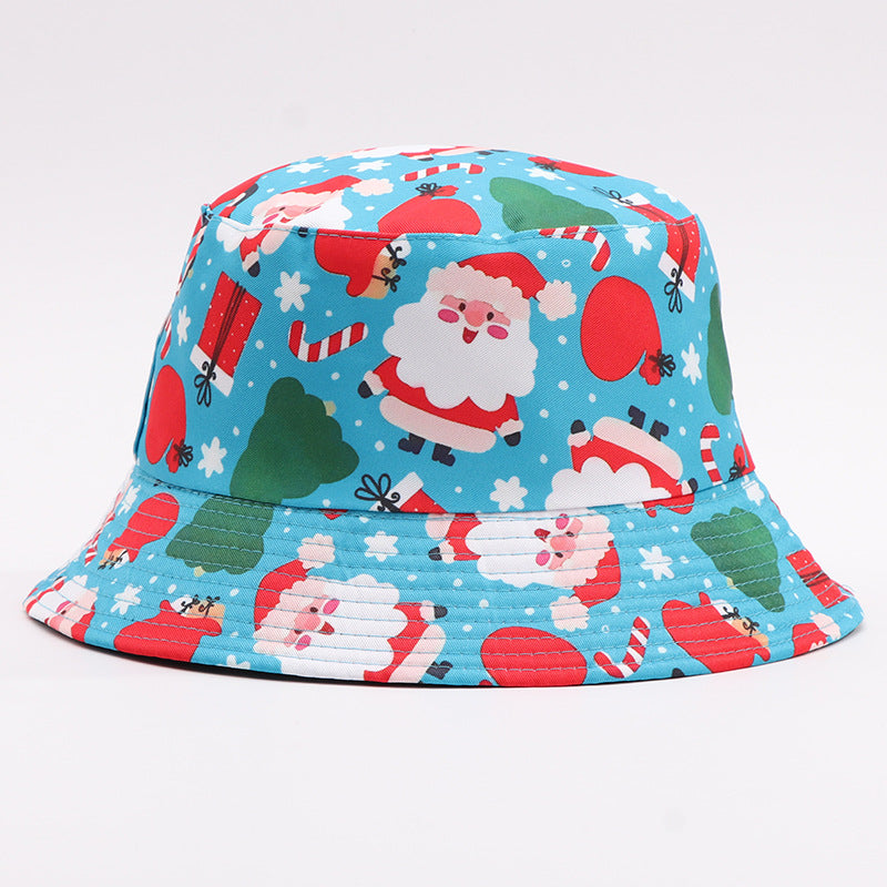 European And American Digital-print Bell-shaped Reindeer Bucket Hat