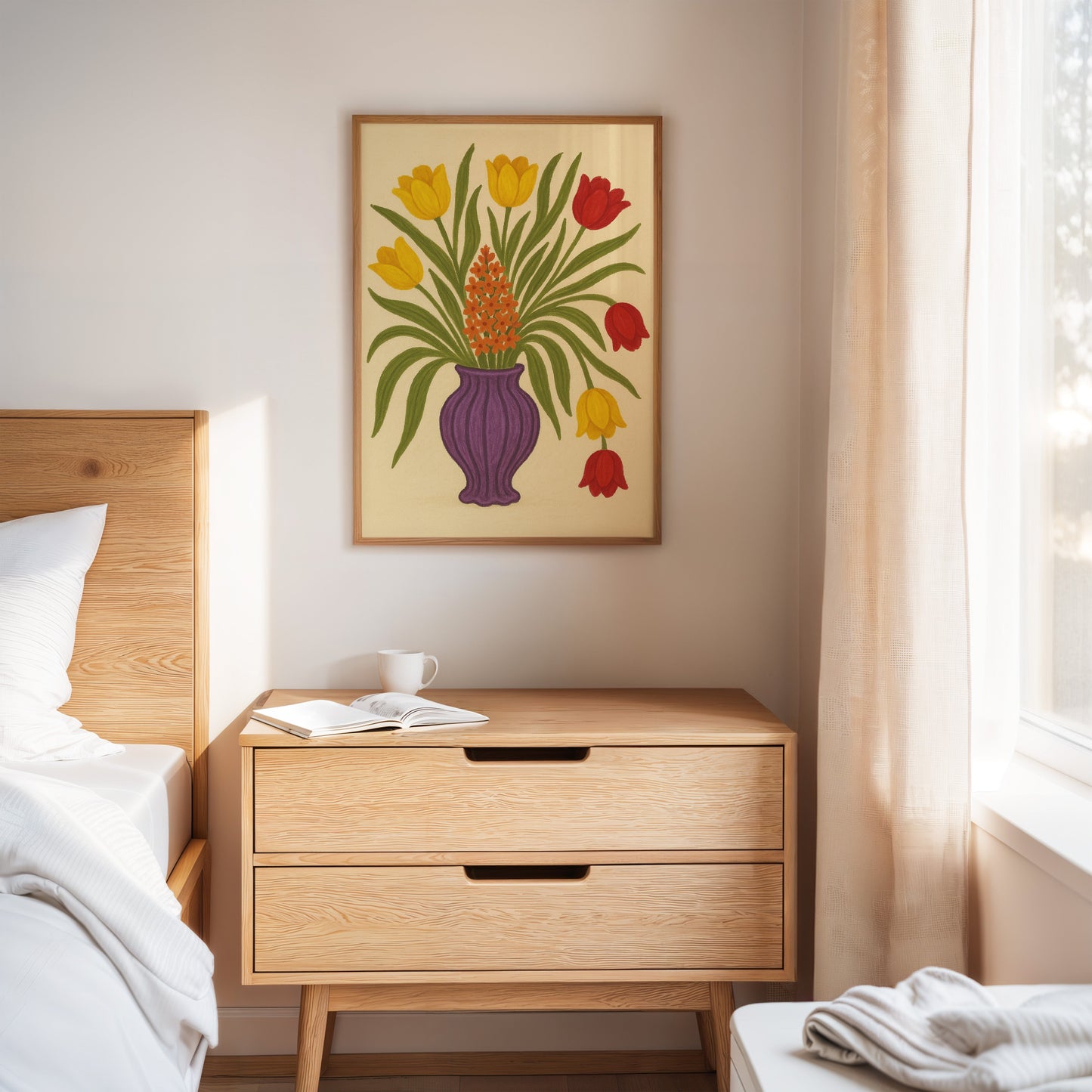 Tulips in a Plum Vase