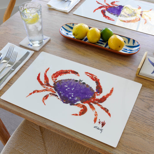 Vermillion Dungeness Crab Placemat | Ocean-Inspired