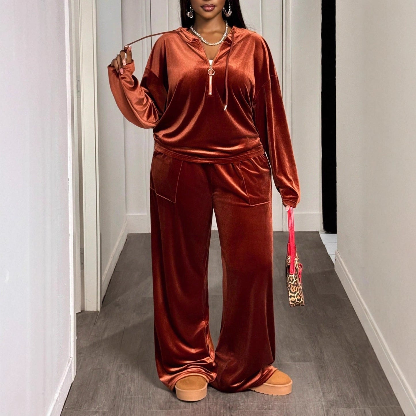 Cross-border Hooded Sweatshirt And Pants Set