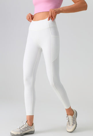 Mesh Side-pocket Stretchy Athletic Leggings