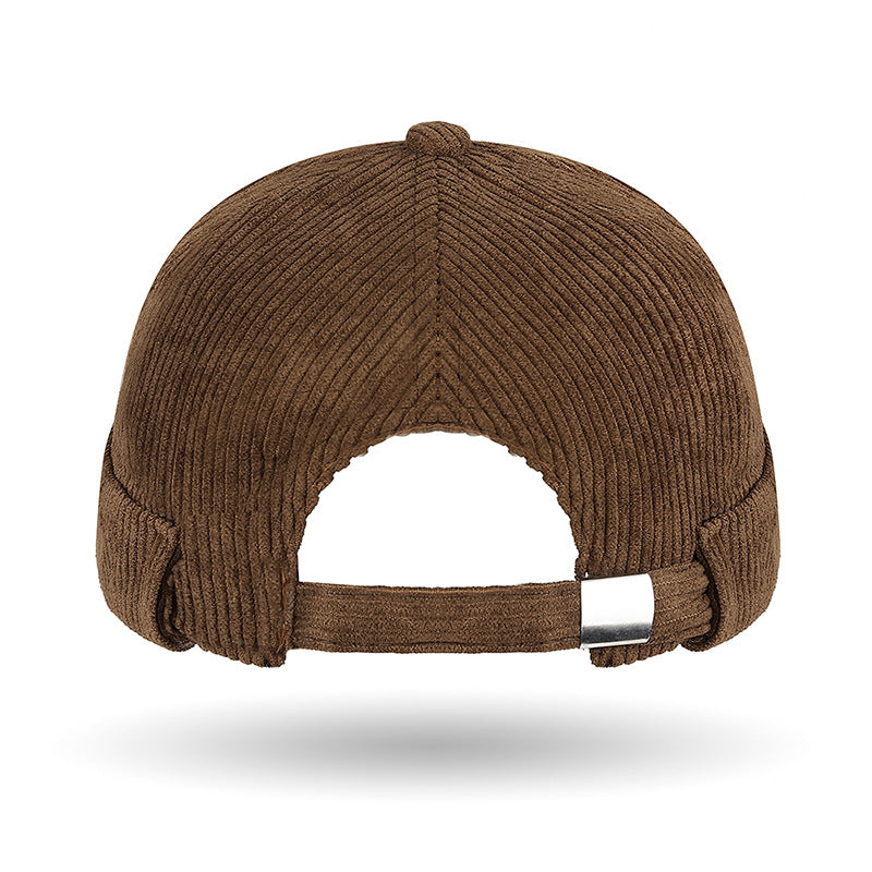 Spring Autumn And Winter Solid-Color Coarse-Woven Corduroy Bucket Hat