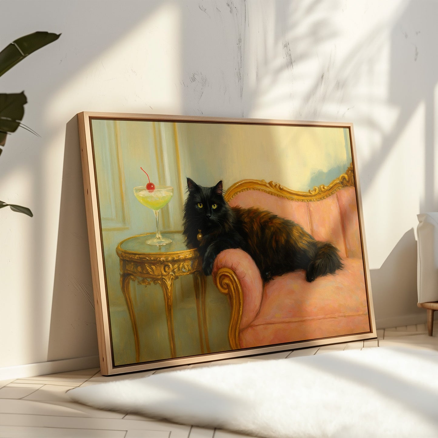 Chat royal avec un Martini Cerise