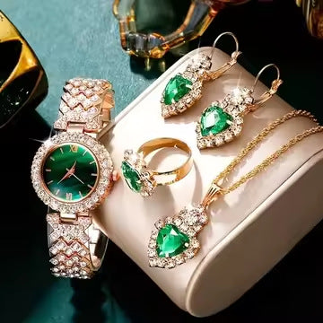 Watch Colorful Crystals Quartz Jewelry Suit