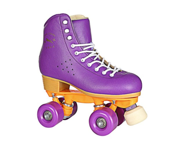 Black Roller Skates Four-wheel Shoes With Adjustable Brake PU Wheels