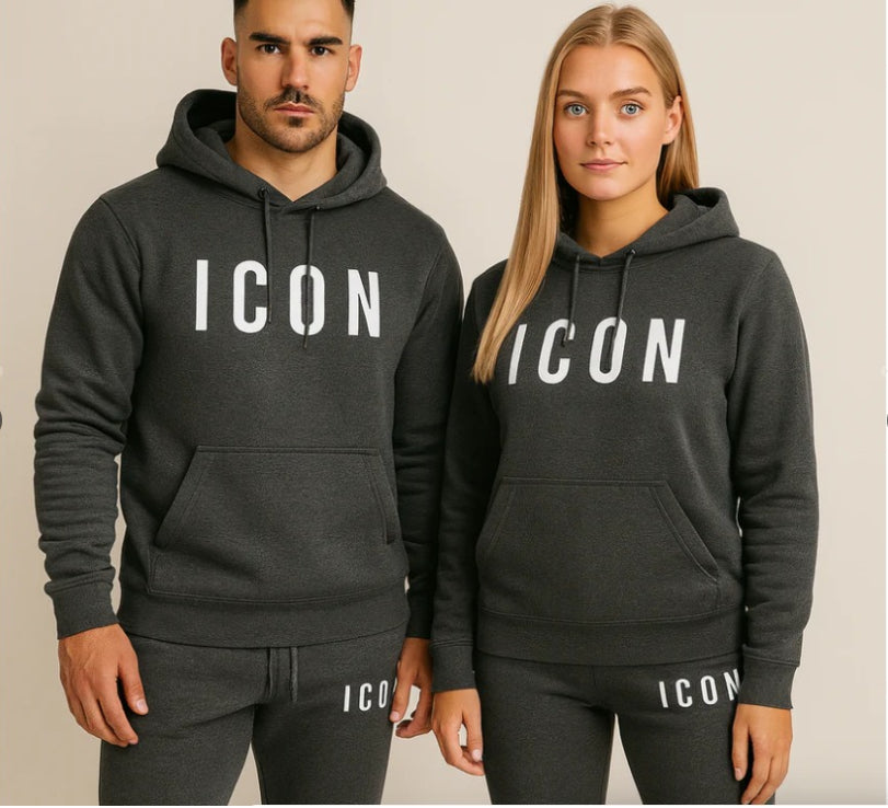 Stylish Letter-Printed Casual Fleece-Lined Sportswear Set