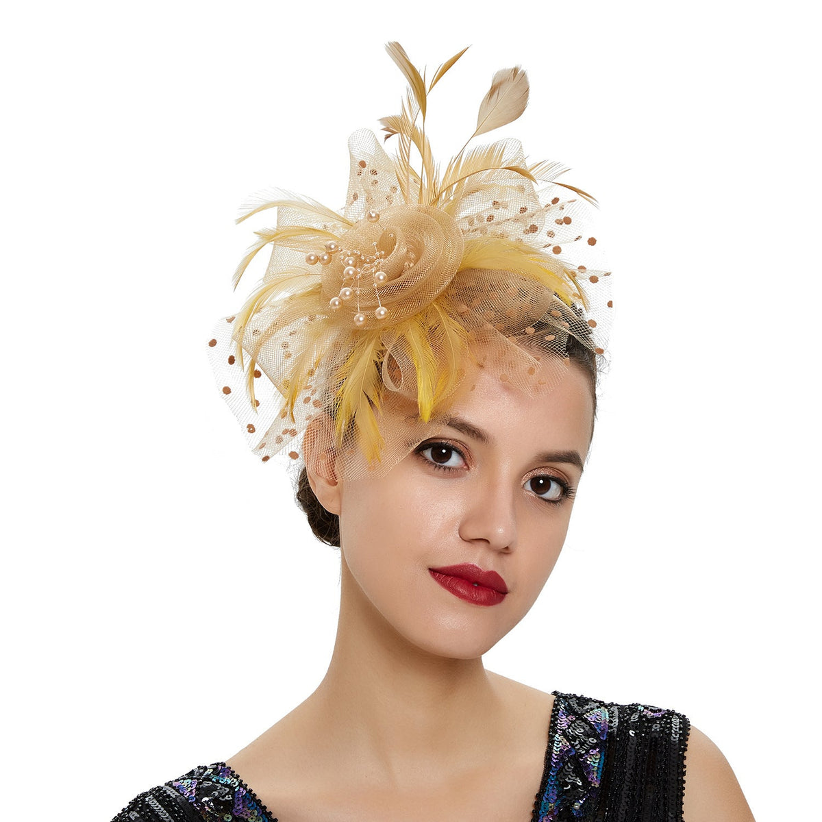 Headwear Bridal Hair Accessories Mesh Billycock Headband