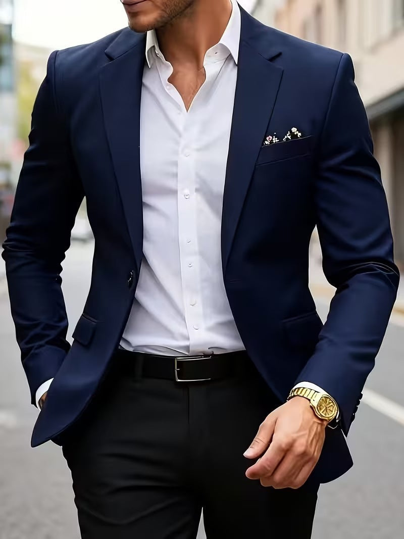 European-size Youth Business-Casual Color-Block Suit