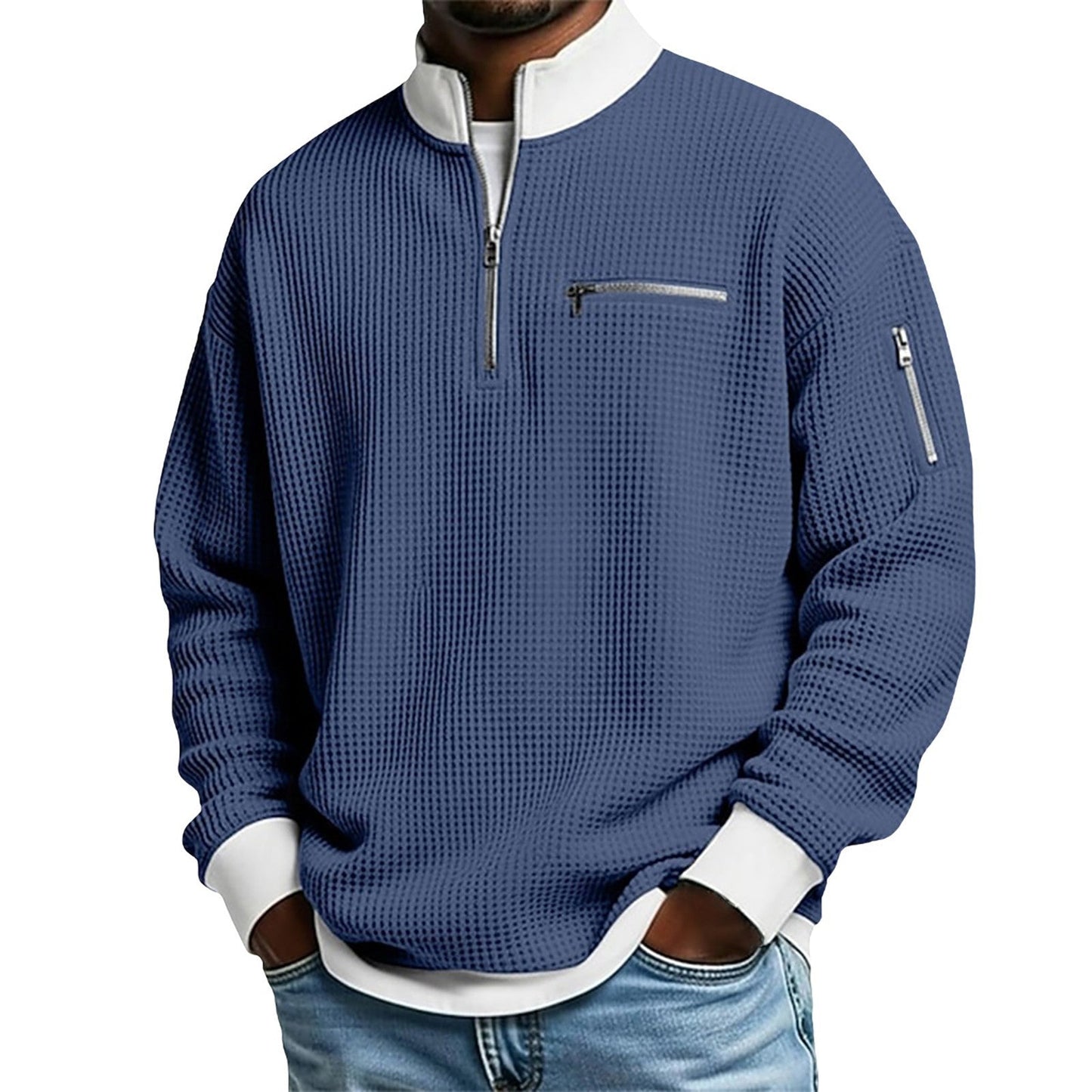 Mens Sports Zip-Up Long-Sleeve Sweatshirt