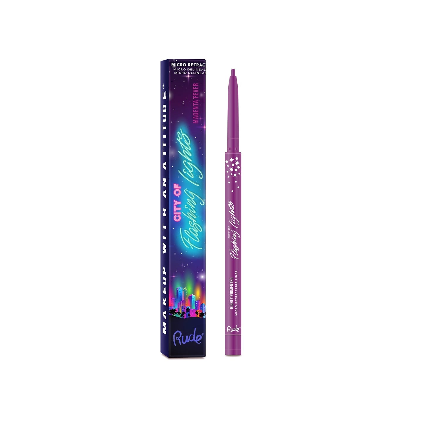 RUDE City of Flashing Lights Micro Crayon Rétractable - Magenta Fever