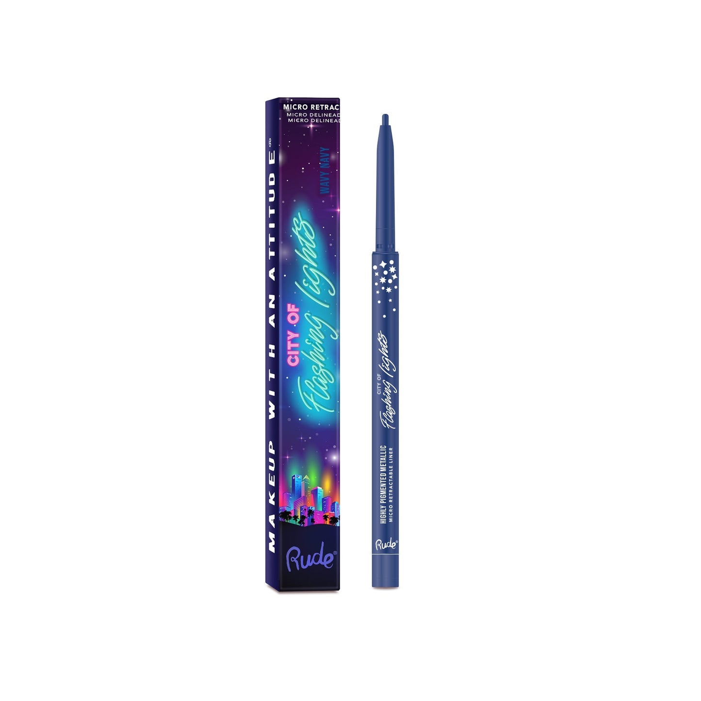 RUDE City of Flashing Lights Micro Crayon Rétractable - Wavy Navy