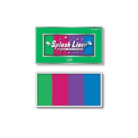 RUDE Splash Liner Wasseraktivierte Split Cake Gesichts- und Körperbemalung - Synthwave