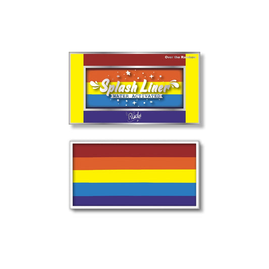 RUDE Splash Liner Wasseraktivierte Split Cake Gesichts- und Körperbemalung – Over the Rainbow