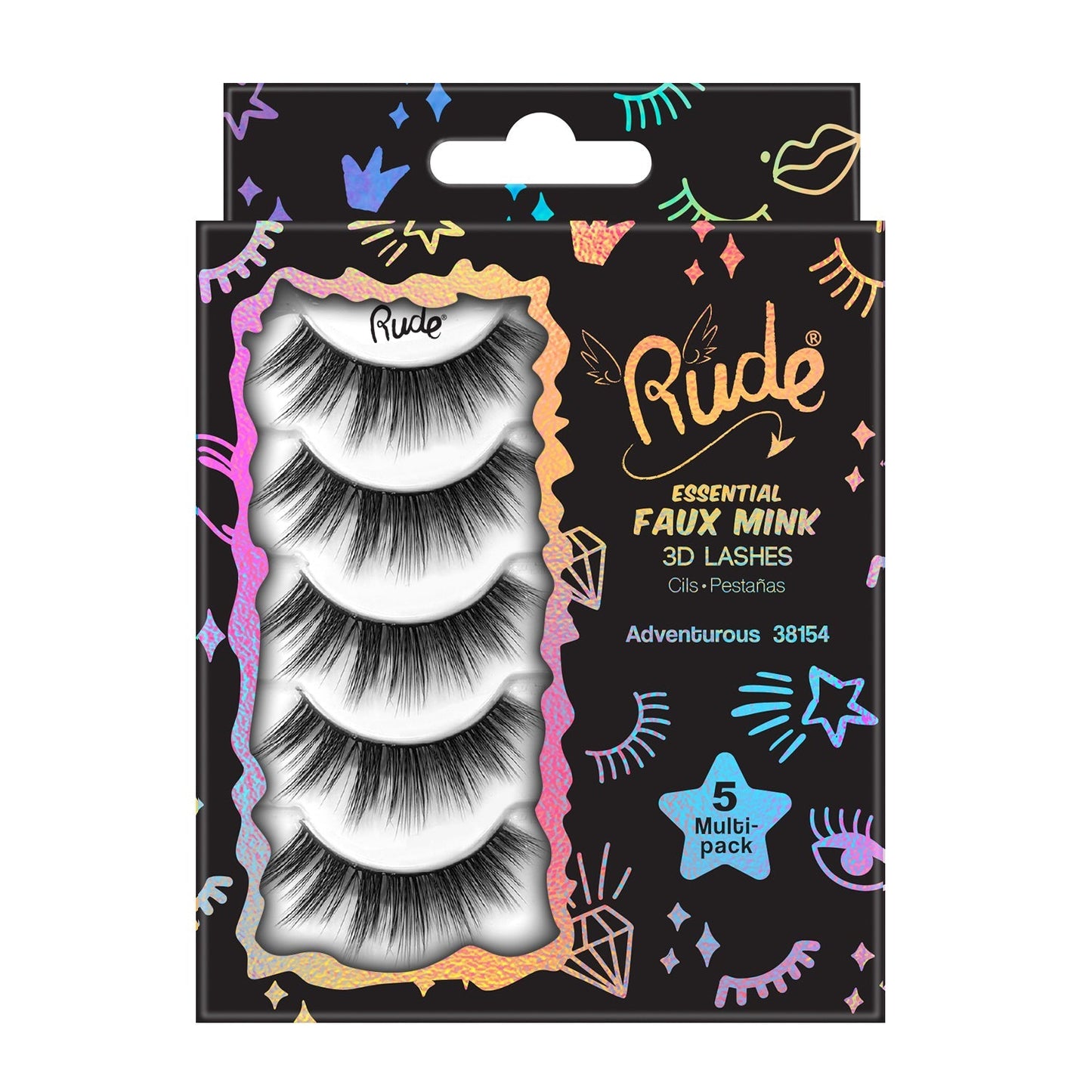 Rude Essential Faux Mink 3D Wimpern 5er Multipack – Abenteuerlich