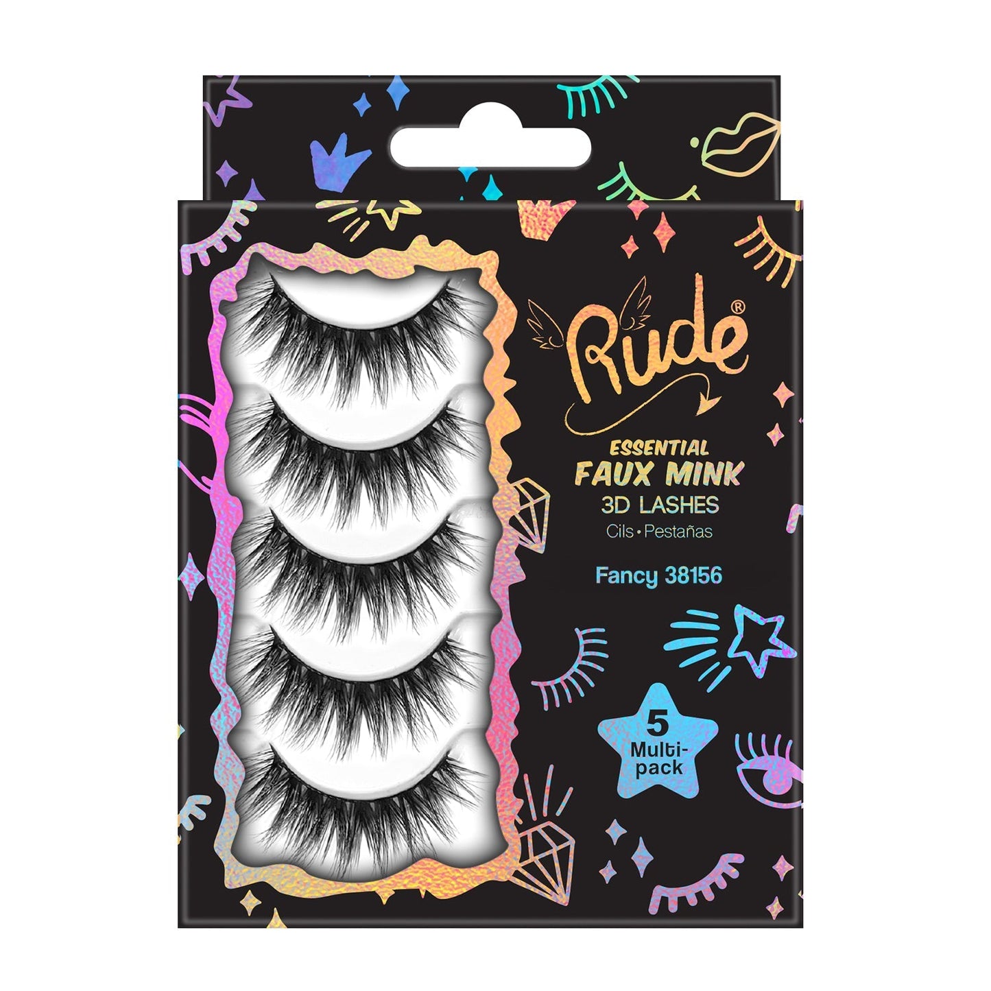 Rude Essential Faux Mink 3D Wimpern 5er Multipack - Fancy