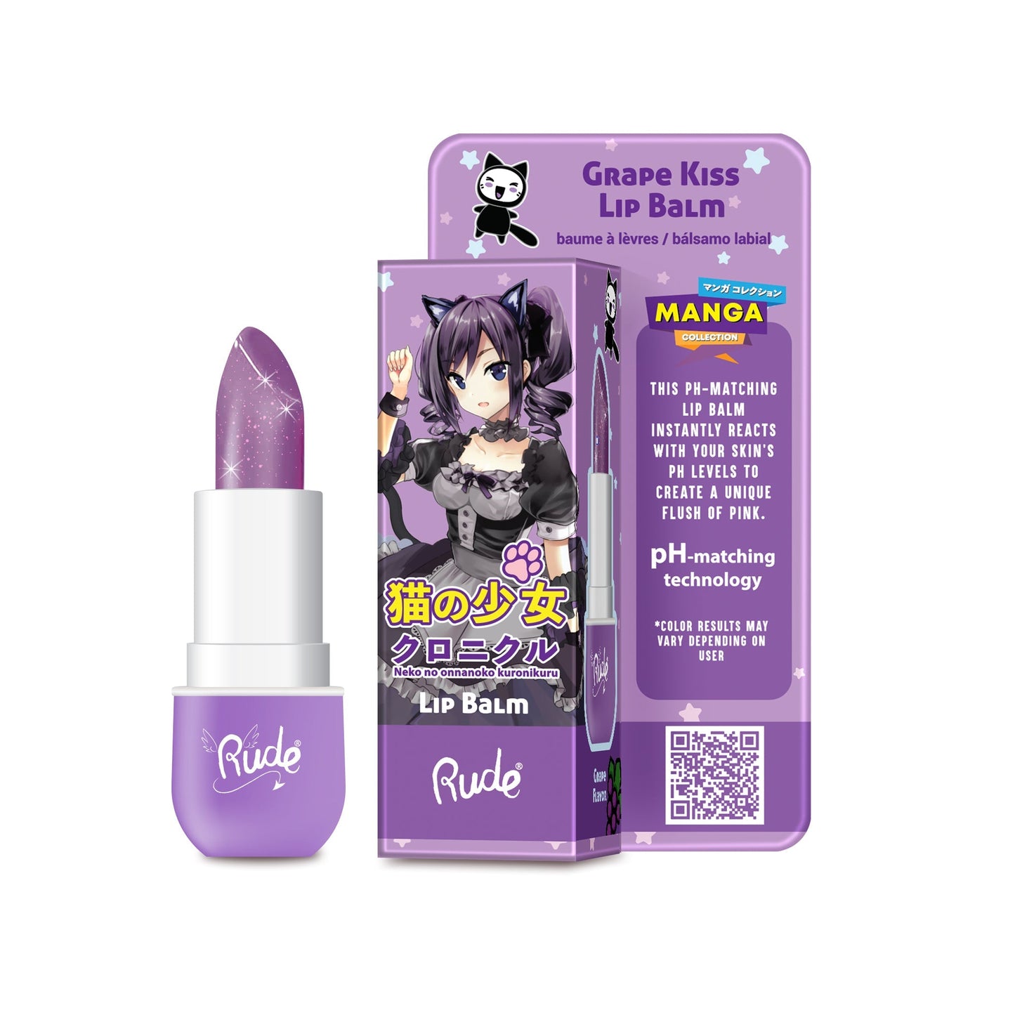 RUDE Manga Collection Lip Balm – Grape Kiss