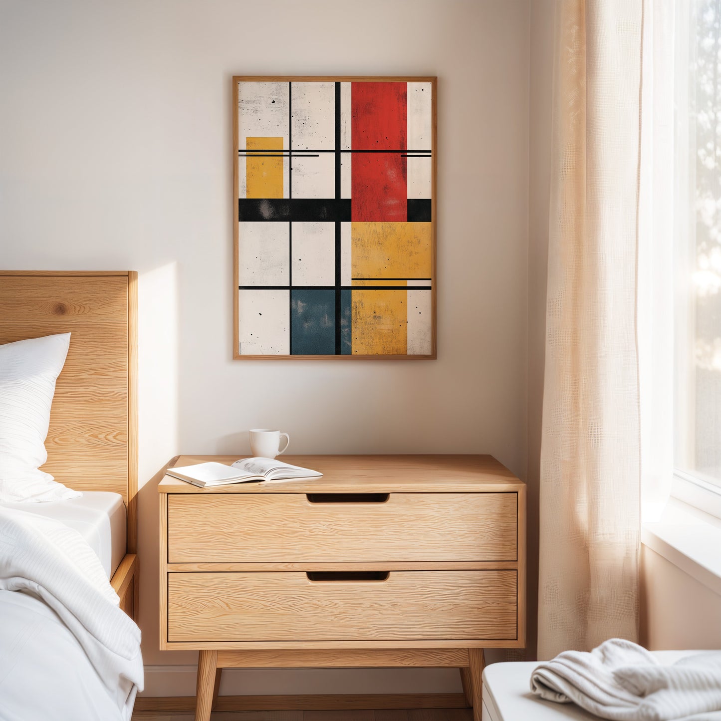 Rythme modulaire – Art de grille aux couleurs primaires abstraites