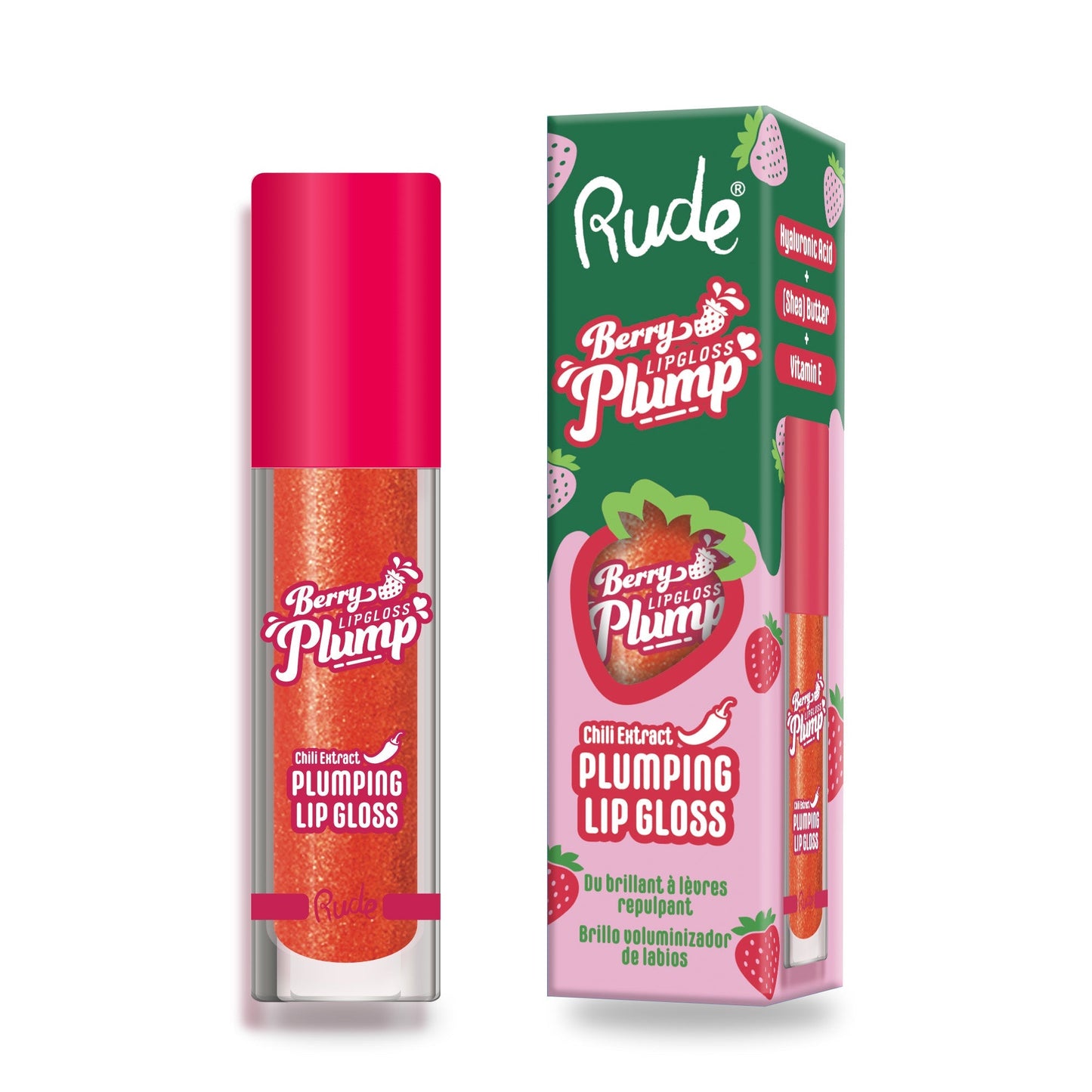 RUDE Berry Plump aufpolsternder Lipgloss – Cherry Bomb