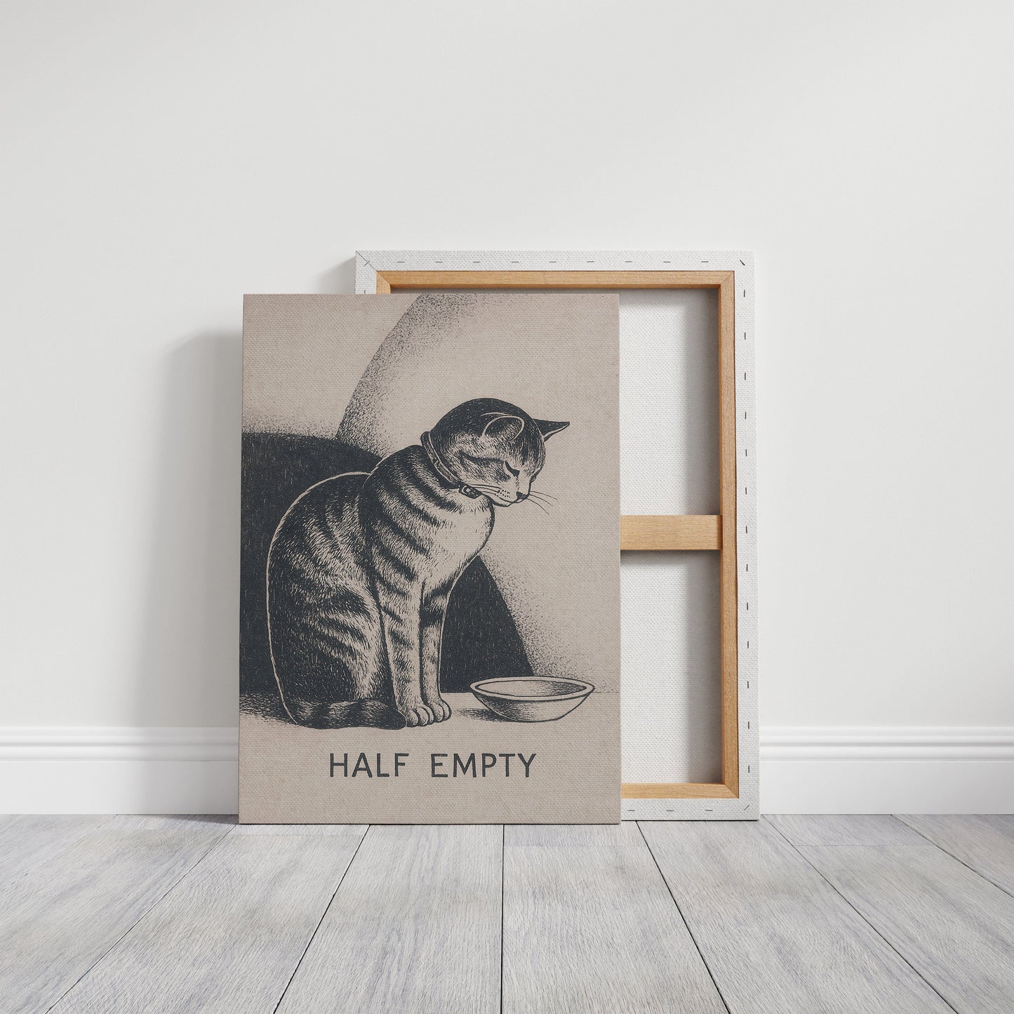 Chat à moitié vide