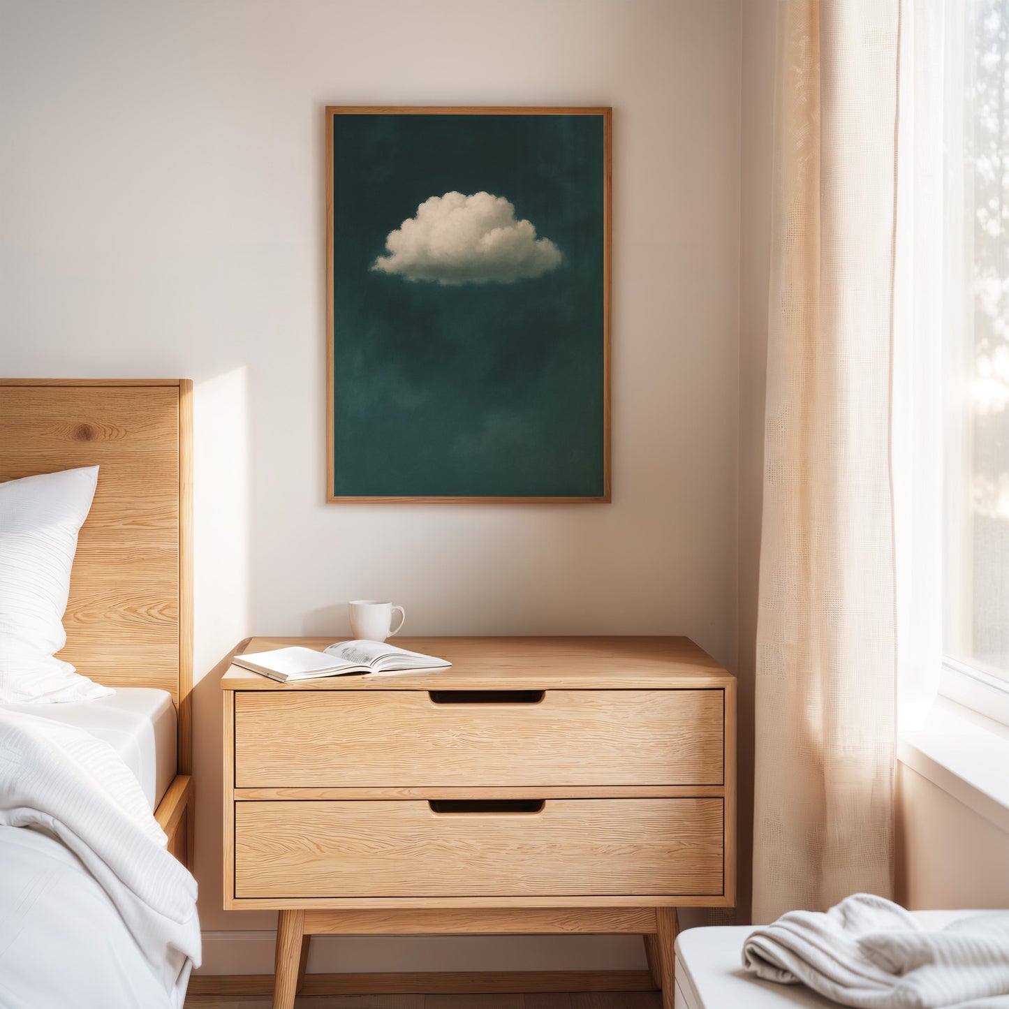 Lonely Cloud in Deep Teal Sky