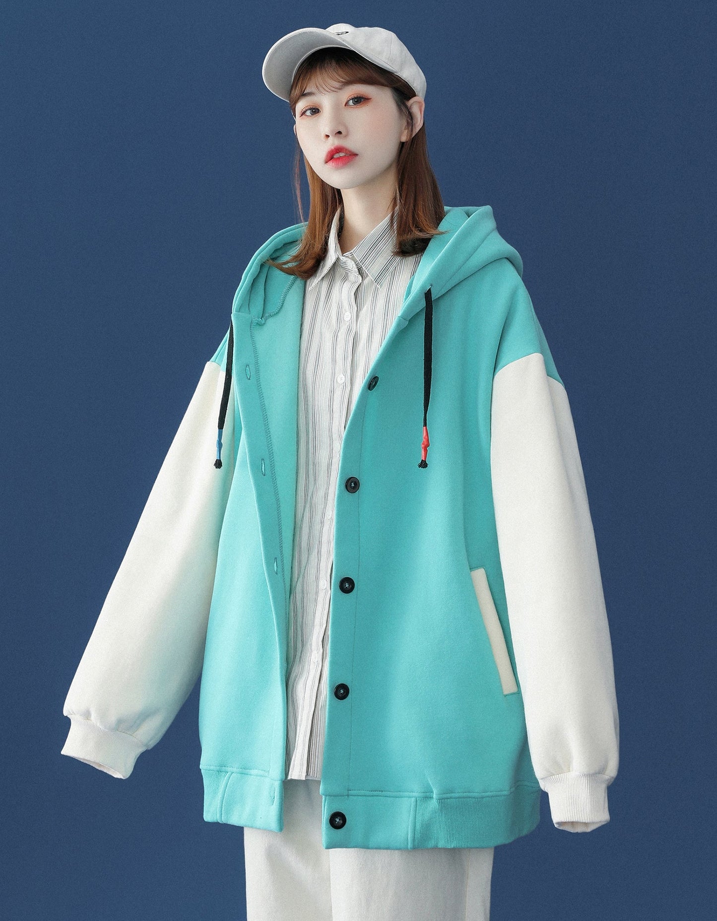 Veste décontractée patchwork 1104 pour femme